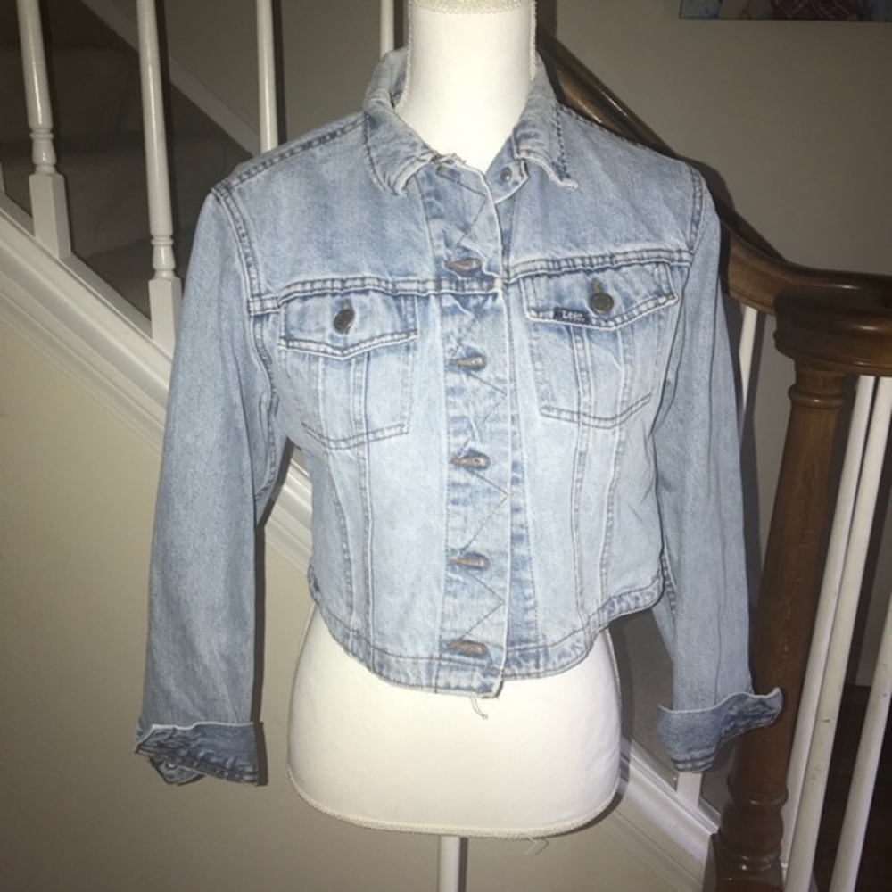 Vintage Lee denim cropped jean jacket size S